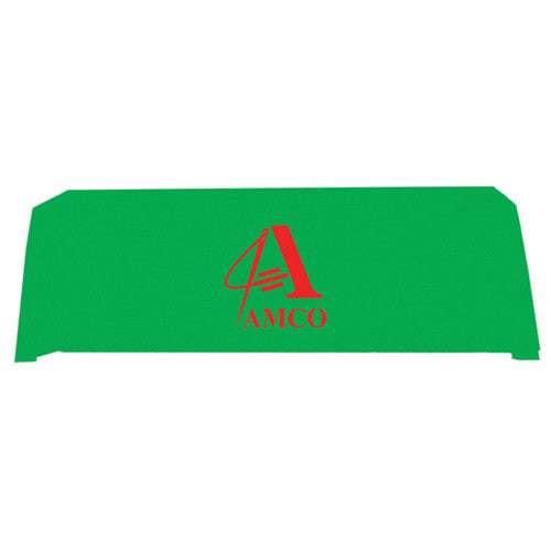 8 Foot 4-Sided Stock Color LIME GREEN with 1 Color Logo Imprint Table Covers