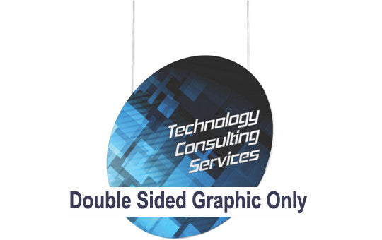 16 Foot Vertical Disc Hanging Trade Show Display Double Sided Graphic Only