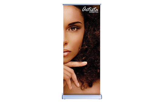 Double Sided Silver Wing 33.5" Retractable Banner Stand
