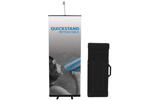Quick Stand 31.5" W by 78.5" H Single Sided Retractable Banner Stand and Hard Case