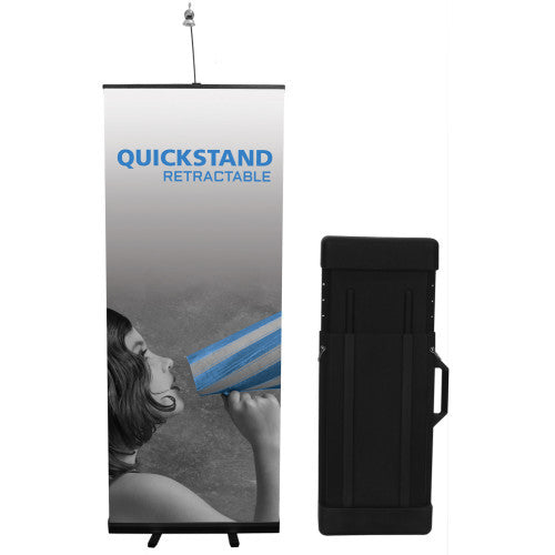 Quick Stand 31.5" W by 78.5" H Single Sided Retractable Banner Stand and Hard Case
