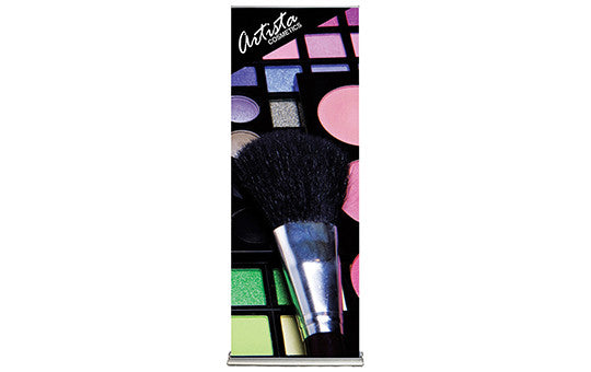 Steppy 33 point 5 inch wide retractable banner stand