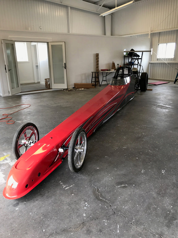 Custom Vinyl Wrapped Dragster on Hawaii Island