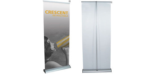 Crescent Retractable Banner Stand 33.25" W by 78.25" H