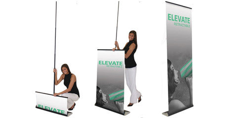 Elevate Retractable Banner Stand 33.25" W by 33.5" H to 95.25" H