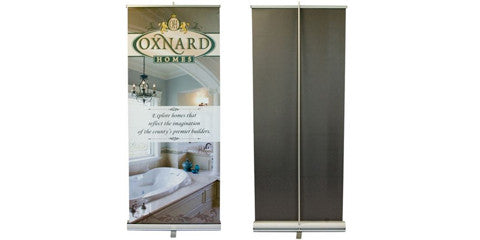 Portable Roll-up Retractable Banner Stands 24" W to 33.5" W by 80" H