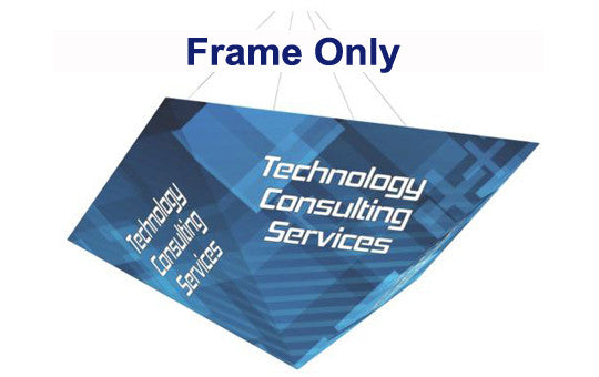Four sided pyramid hanging banner display frame only