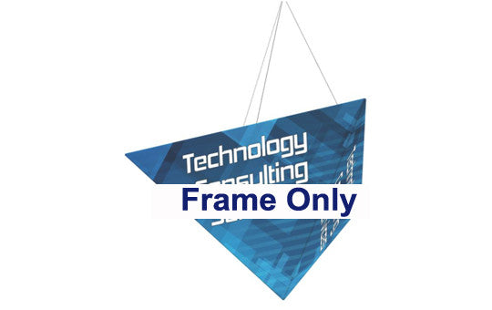 three sided pyramid hanging banner display frame only