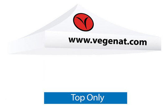 2 Color Imprint White Top - 10 Foot Custom Canopy Top Only