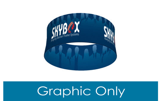 5 foot wide by 48 inch tall round circle hanging banner display inside and outside graphic only no frame or accessories