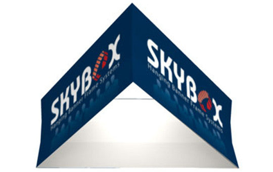 Skybox Hanging Display Banner Triangle Shaped 5 foot by 60 inch Outside Graphic Package