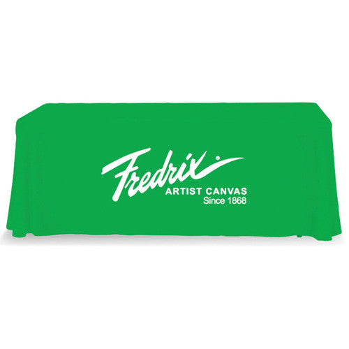 6 Foot 3-Sided  Stock Color LIME GREEN with 1 Color Logo Imprint Table Covers