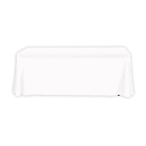 6 Foot Custom Table Throw Cover Stock Color White
