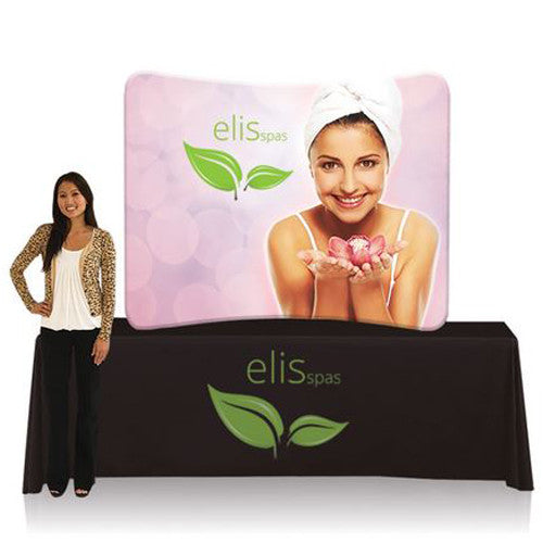 EZ Tube Display 6 Foot Curved Table Top Double Sided Frame and Graphic Combo