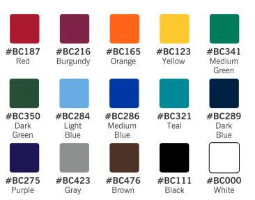 Area Imprint Choose from 15 Background Colors