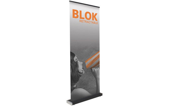 BLOK 35.5" W by 79.25” H Single Sided Retractable Banner Stand