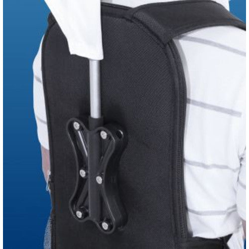 Close-up of backpack. Comes with adjustable support straps