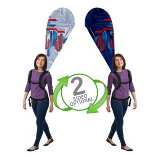 Backpack Walking Bowflag Teardrop Double Sided Graphic Only