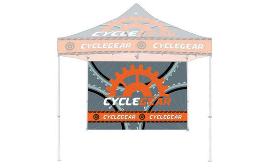 Double Sided Back Wall Full Color Plus 1 Steel Rail For 10 Foot Steel Custom Canopy Pop Up Tent Graphic Only