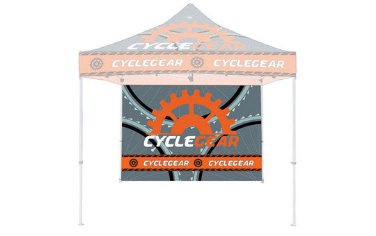Single Sided Back Wall Full Color Plus 1 Steel Rail For 10 Foot Steel Custom Canopy Pop Up Tent Graphic Only