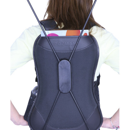 Close-up of backpack. Comes with adjustable support straps