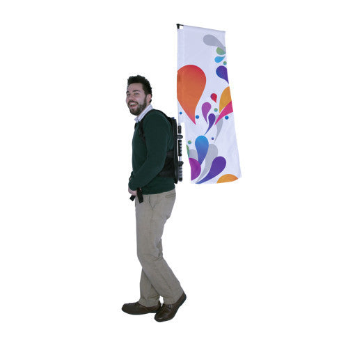 Backpack Walking Flag Double Sided Graphic Only 1.5 feet by 3.0 feet