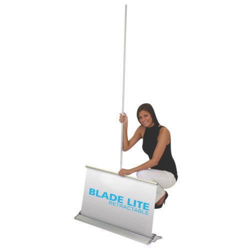 Insert Pole in Base and Affix Optional Graphic
