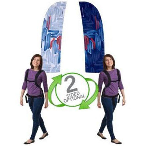 Backpack Walking Bowflag Straight Bottom Design Double Sided Graphics Only