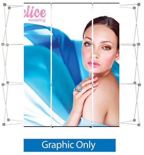 Pop Up 9 Foot Straight Display Center 3 Laminate Graphic Panels Only