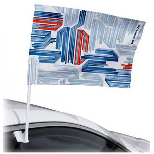 Medium Custom Car Flag – Double Sided 15.7” W by 11” Tall Graphic and Pole/Hardware