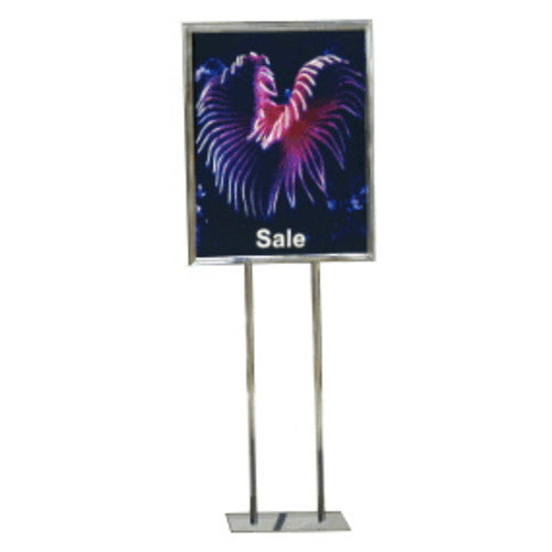Classic Steel Poster Stand (Round Legs, Solid Square Base)
