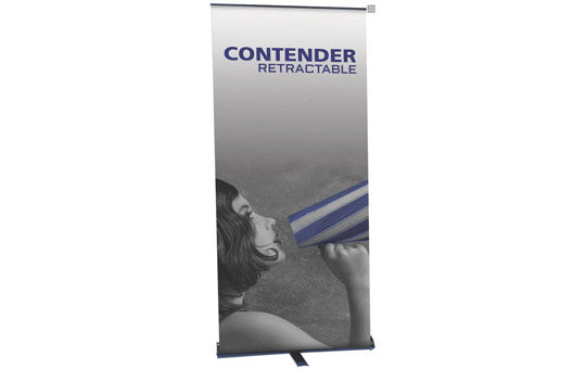 Contender 35.5" W by 77.5” H Single Sided Retractable Banner Stand