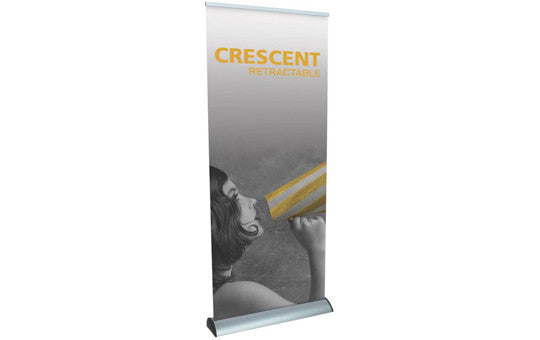 Crescent 33.25" W by 78.25" H Single Sided Retractable Banner Stand