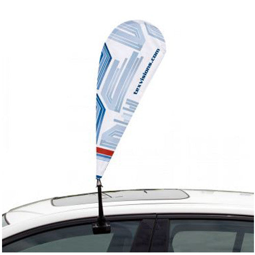 Teardrop Shape Custom Car Flag – Single Sided 9.5” W by 25” Tall GRAPHIC ONLY