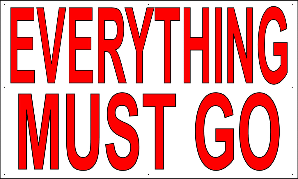 Everything Must Go 3' Tall by 5' Wide Vinyl Banner