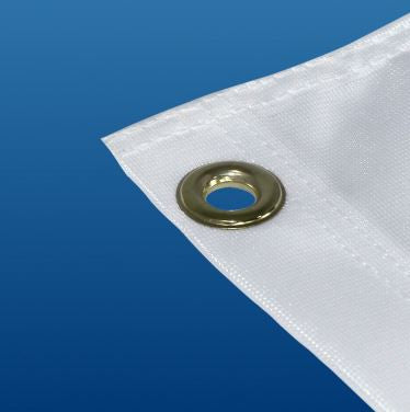 Flags can be finished with traditional finishes such as grommets