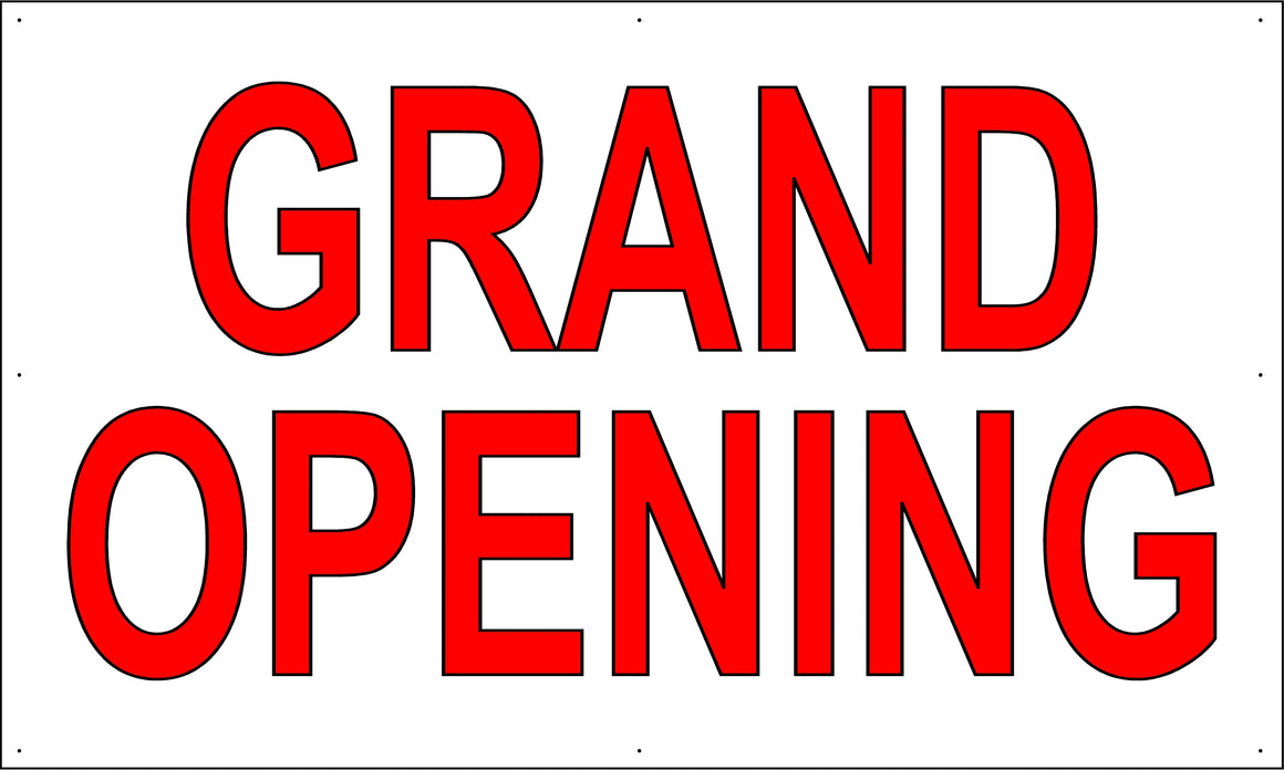 Grand Opening 3' Tall by 5' Wide Vinyl Banner