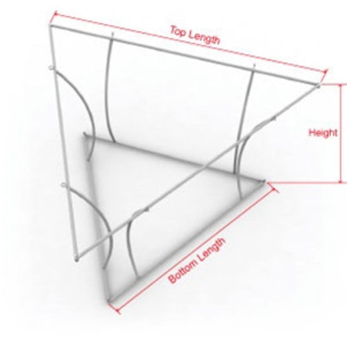 Tapered triangle hanging banner display frame
