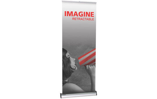 Imagine 31.5” W by 83.35” H Retractable Banner Stand