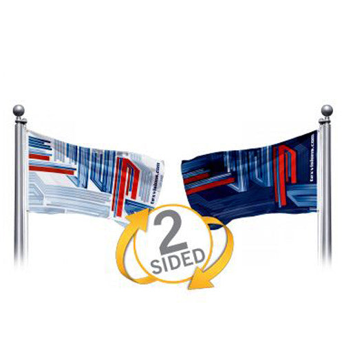 120” Wide by 36” H Double Sided Custom Outdoor Pole Flag “Landscape Layout”