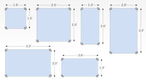 Layout template for window hanging kit