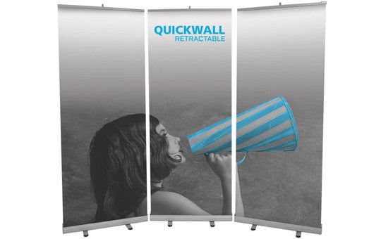 Mosquito Quick Wall 96 inch wide by 78 inch tall back wall display retractables