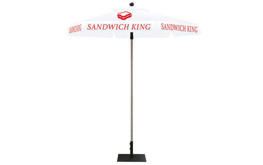 Hexagon Shaped Umbrella 1 Color Imprint White Top and Frame Combo