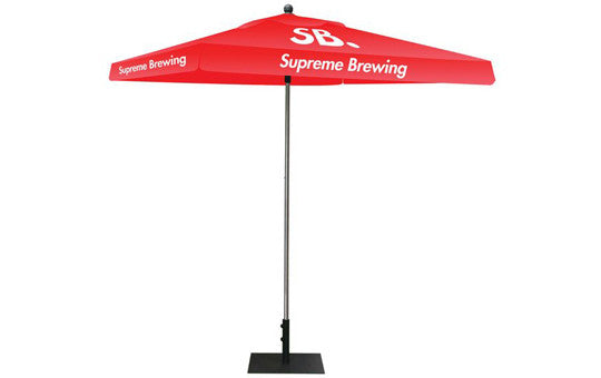 Square Shaped Indoor Outdoor Umbrella Display 1 Imprint Red Top Frame and Hardware Combo
