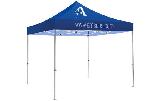 1 Color Imprint Blue Top – 10 Foot Custom Canopy Tent Steel Frame and Graphic Combo