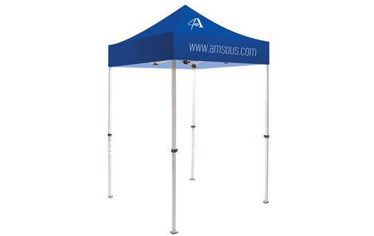 1 Color Imprint Blue Top – 5 Foot Custom Canopy Tent Steel Frame and Graphic Combo