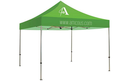 1 Color Imprint Green Top - 10 Foot Custom Canopy Tent Aluminum Frame