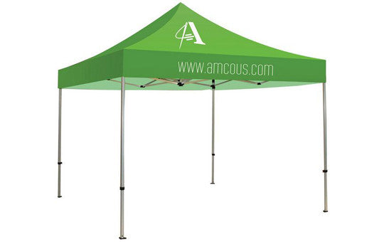 1 Color Imprint Green Top - 10 Foot Custom Canopy Tent Aluminum Frame and Graphic Combo