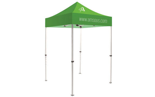 1 Color Imprint Green Top – 5 Foot Custom Canopy Tent Steel Frame and Graphic Combo