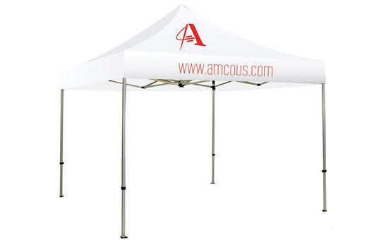 1 Color Imprint White Top - 10 Foot Custom Canopy Tent Frame and Graphic Combo